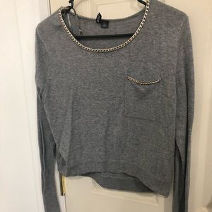 Gray cropped sweater